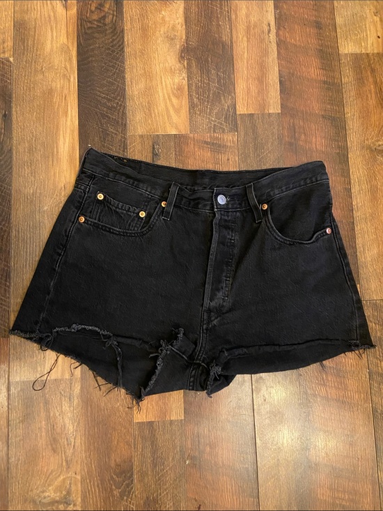 Levi's Pants - Levi’s 501 Black High-Rise Frayed Hem Women's Denim Shorts 31w